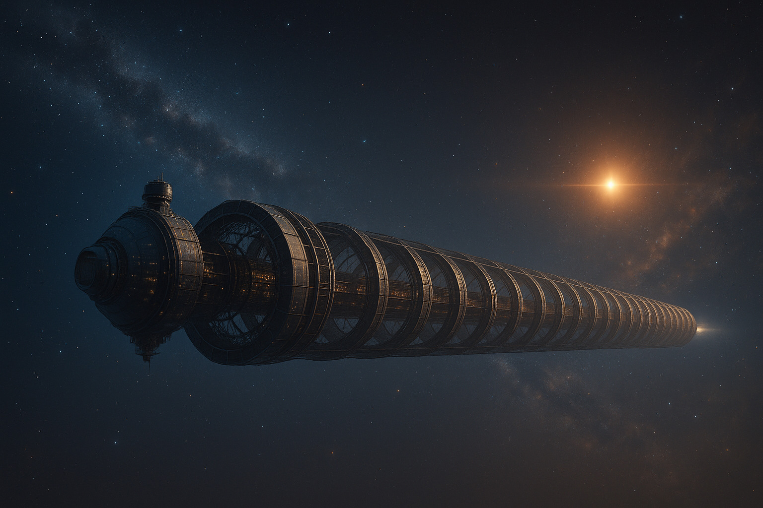 Cover image for Chrysalis: the 58 km long generation starship traveling 400 years to Alpha Centauri